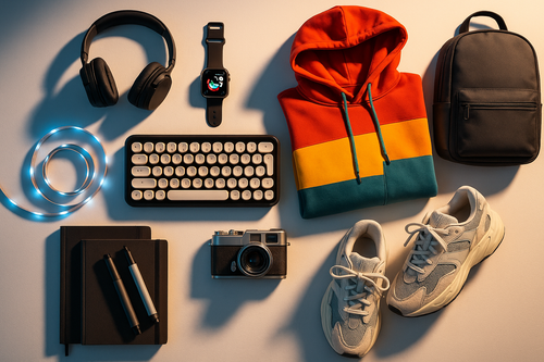 cool stuff like electronics hobby and clothing 